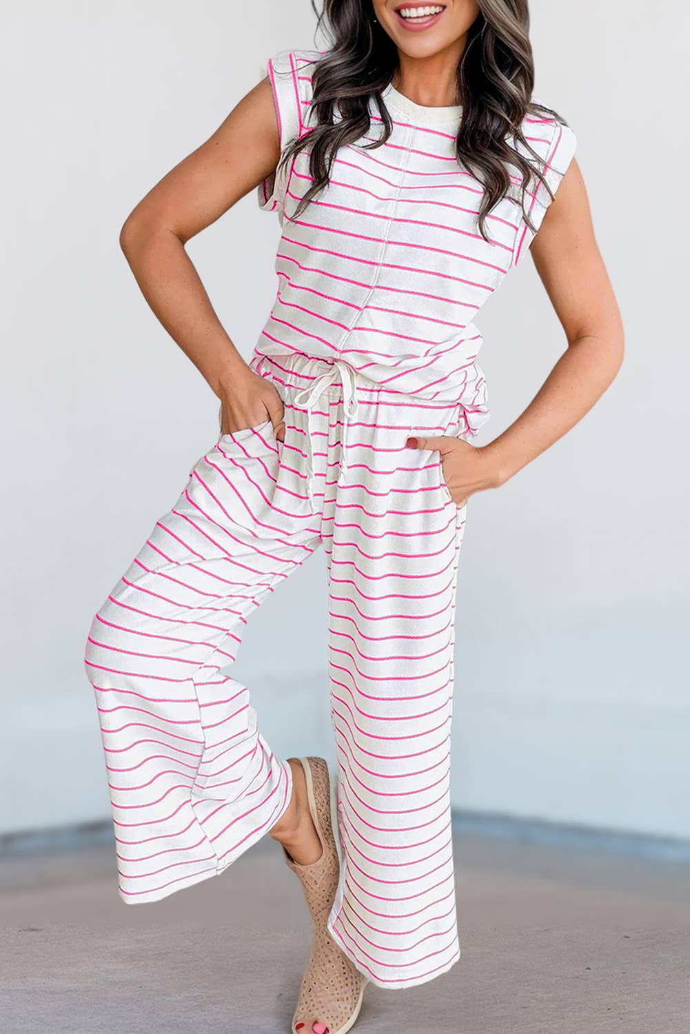 Aapparella - Casual Style Striped Short Sleeve Two-Piece Set | S-XL