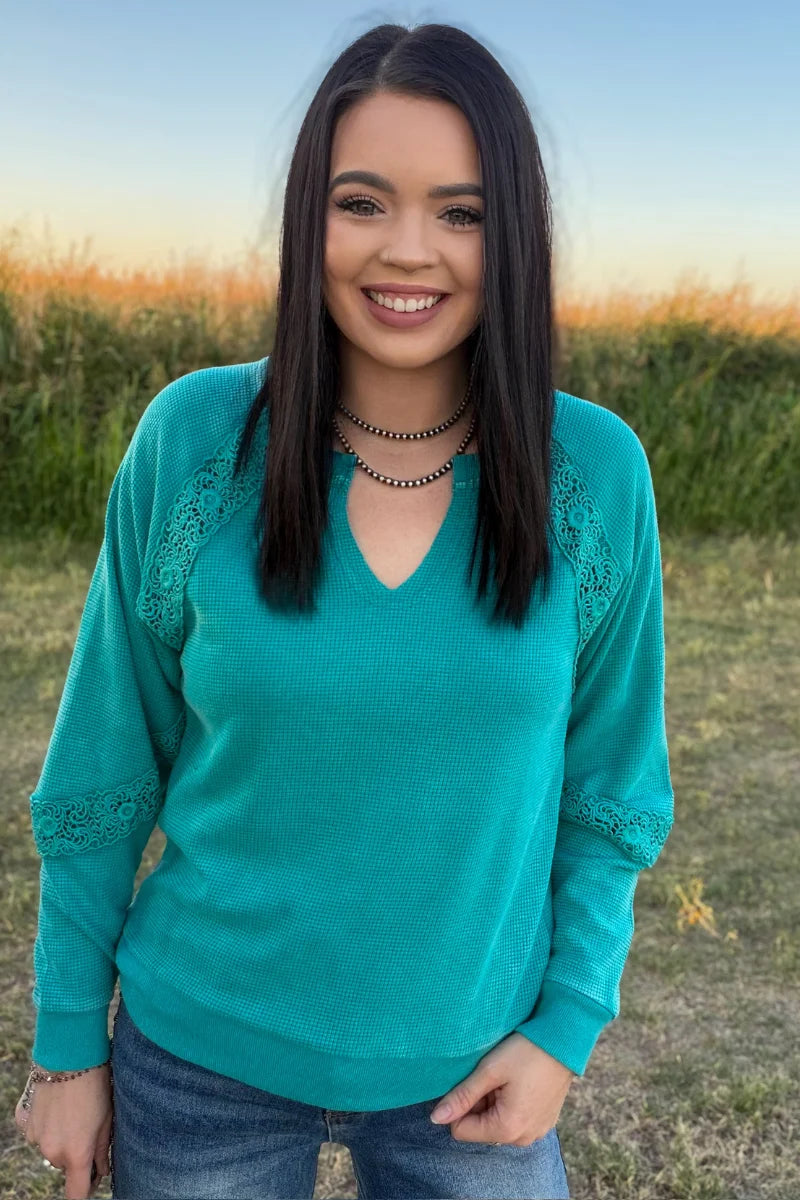 Cowboy Chic Top Turquoise