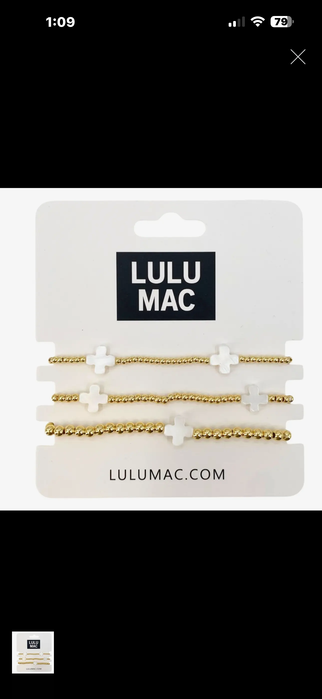 Lulu Mac White cross stack bracelet