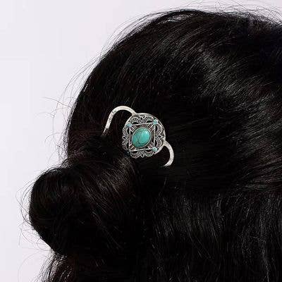 Stirling Thyme - Turquoise hair fork