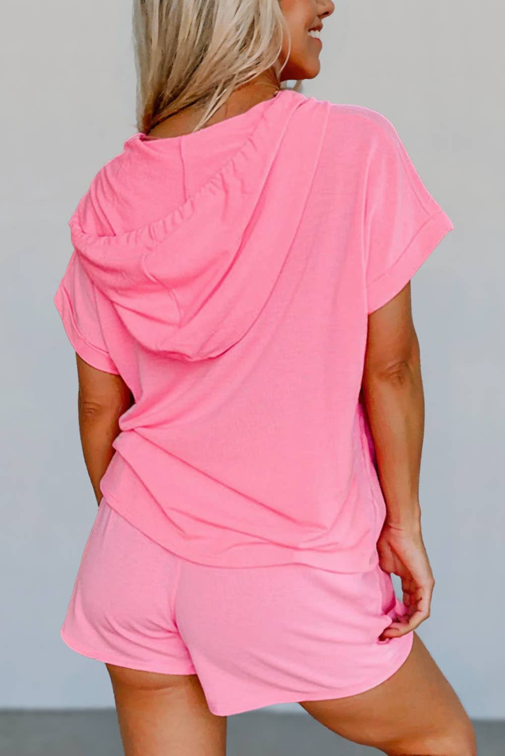 Aapparella - Hooded Short Sleeve Henley Top & Shorts Set | S-XL