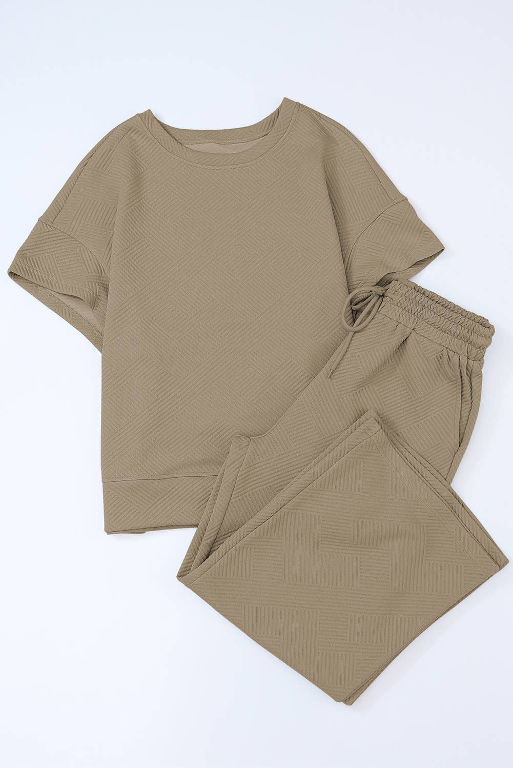 Aapparella - Women Multi-colored Textured T Shirt and Pants Set | S-2XL