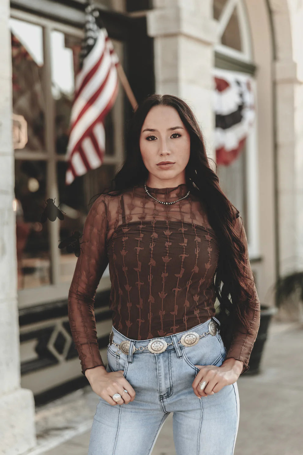 Lariat Lace Top Chocolate