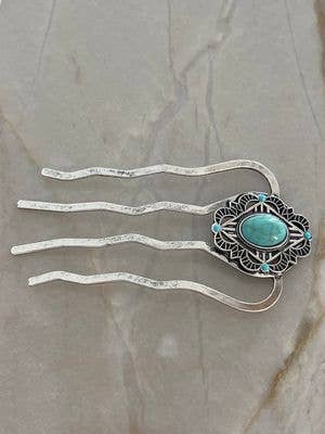 Stirling Thyme - Turquoise hair fork