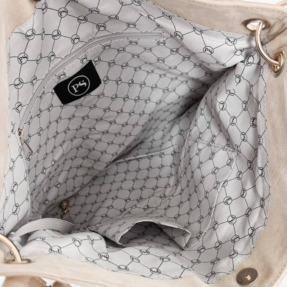 Pretty Simple - Rosalie Rivet Suede Hobo Bag