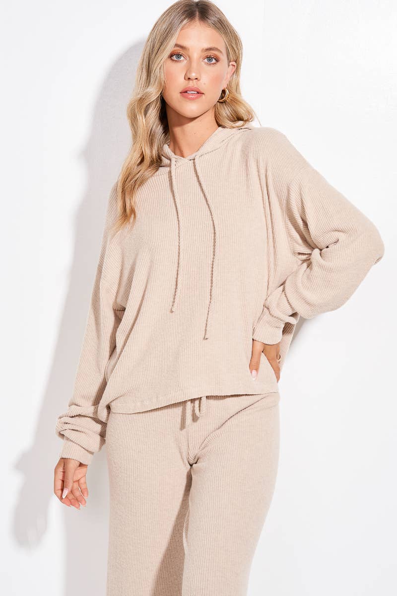 Phil Love - TB126 - Cozy Hooded Loungewear Set: Ivory / L