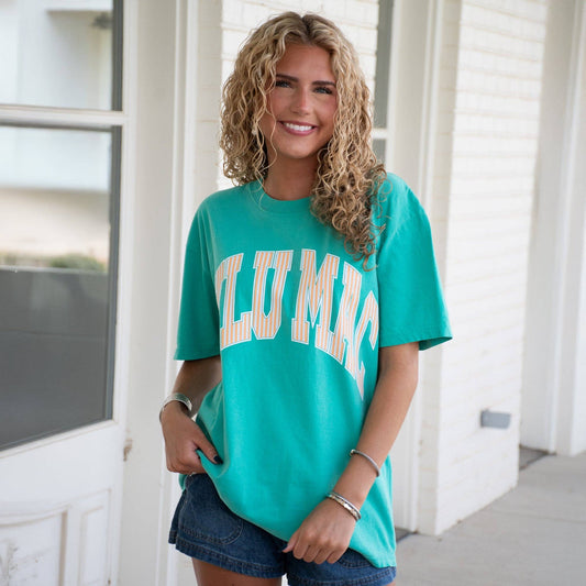 Girlie Girl Originals - LM-STR-1000 Stripe Adult Cream Sickle Sky/Island Green Comfort Colors Tee