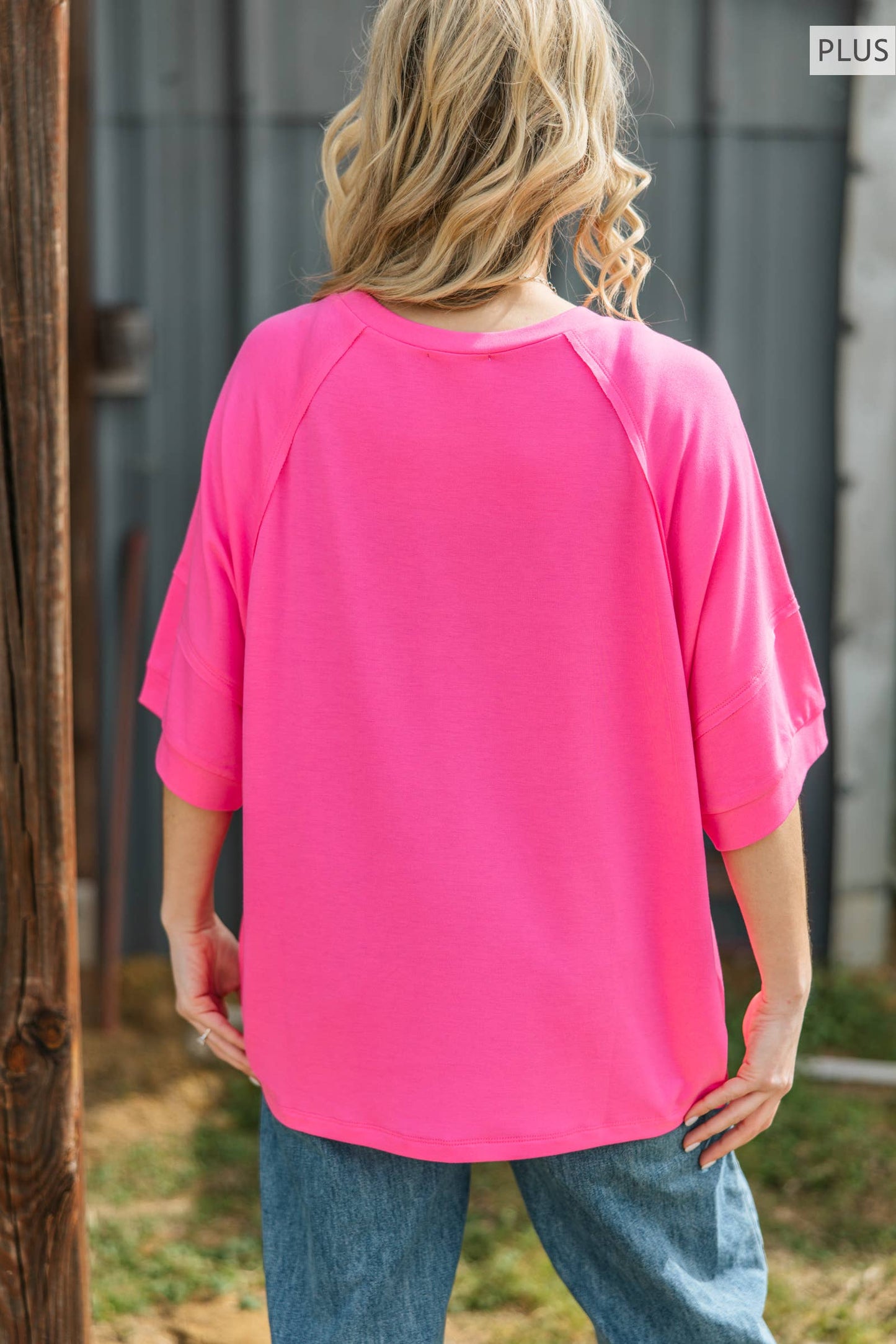 Andrée by Unit - PLUS SIZE Oversized Relaxed Fit Terry Top