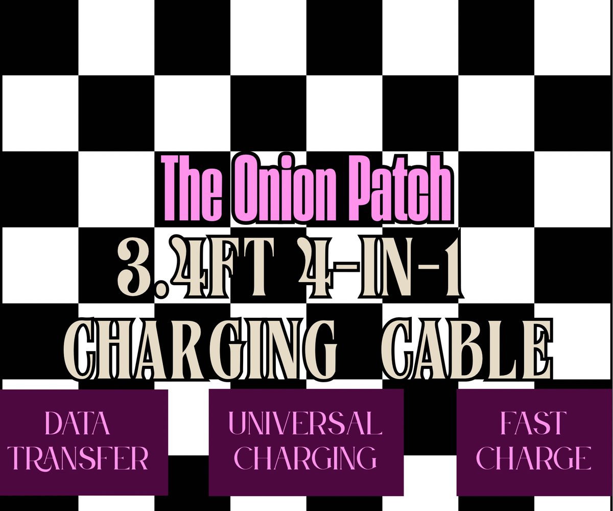 The Onion Patch - Pink & White Bow Pearl Beaded 4-in-1 Charger