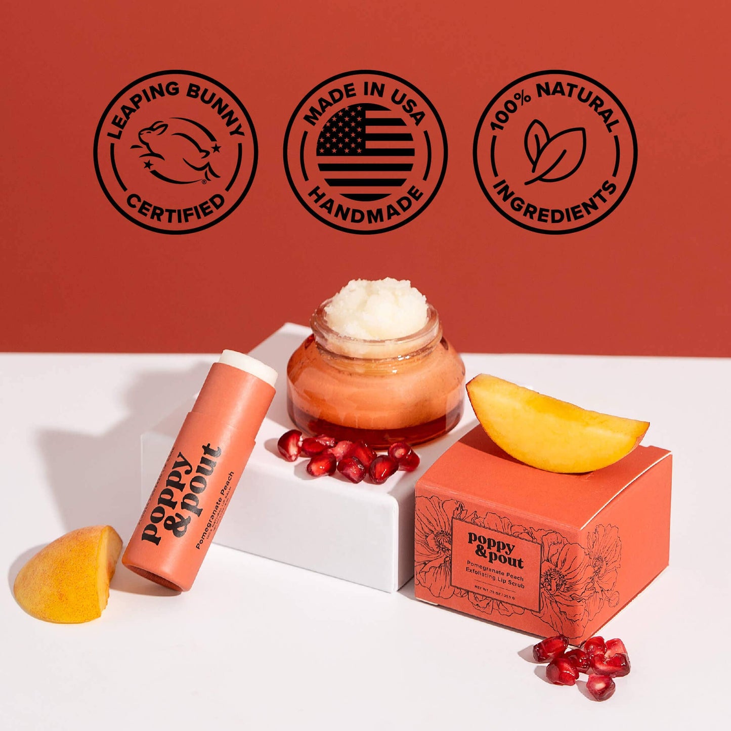 Poppy & Pout - Lip Balm, Pomegranate Peach