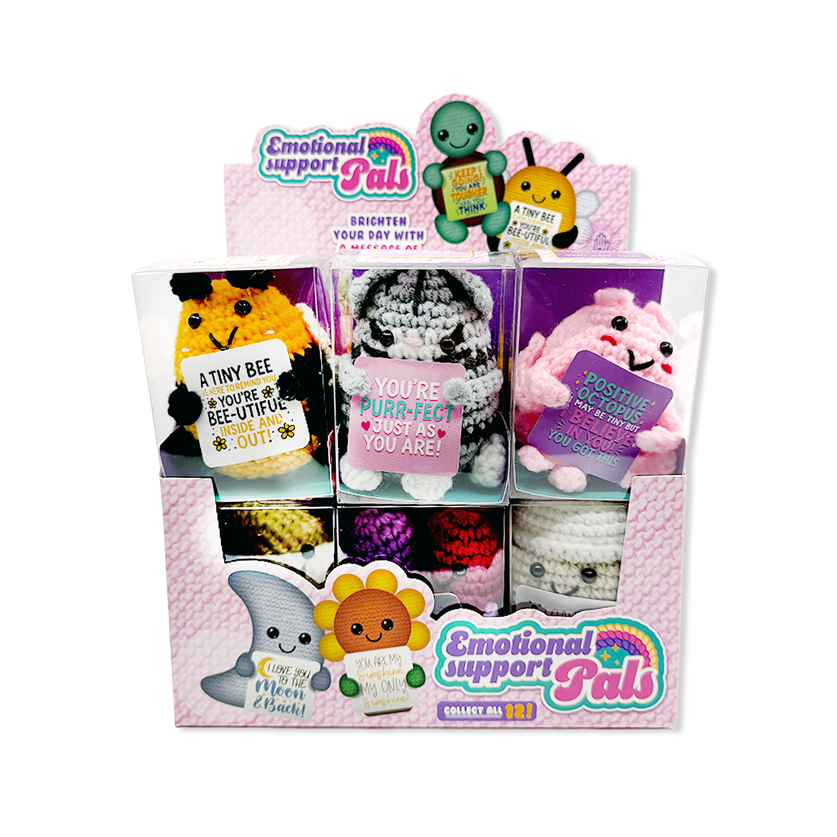 Novelty Brands - Emotional Support Crochet Plush Pals Variety - 12/Display