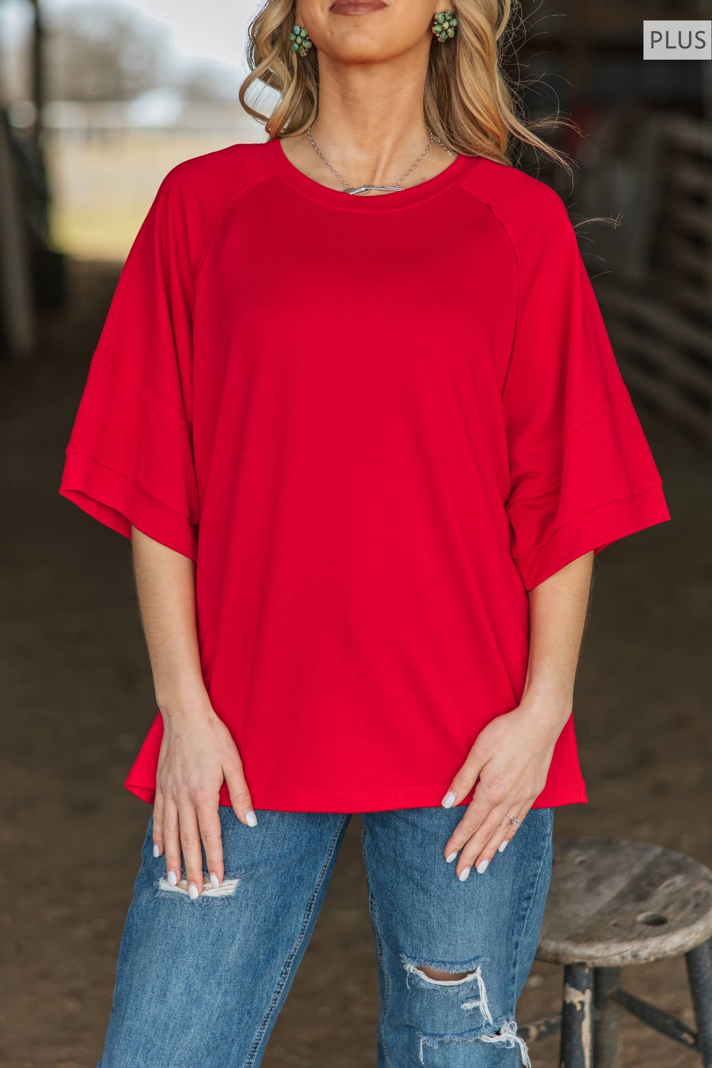 Andrée by Unit - PLUS SIZE Oversized Relaxed Fit Terry Top