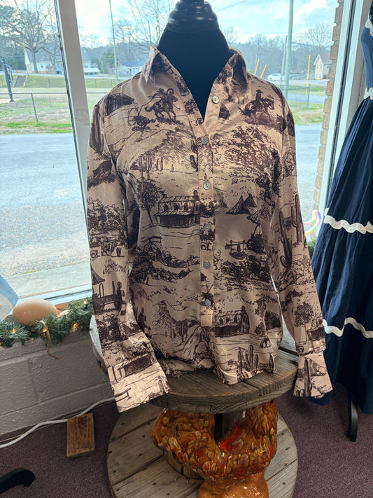 Life on the Ranch button up