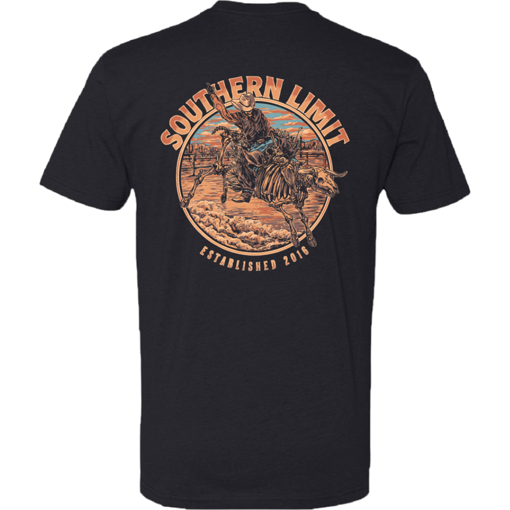 Girlie Girl Originals - SL-124 Southern Limit Skull Bull Rider Black