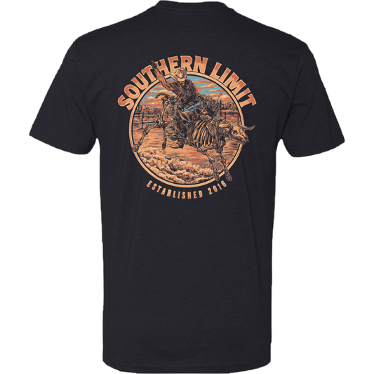 Girlie Girl Originals - SL-124 Southern Limit Skull Bull Rider Black
