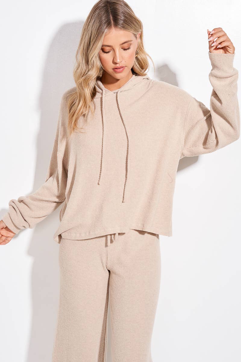 Phil Love - TB126 - Cozy Hooded Loungewear Set: Ivory / L