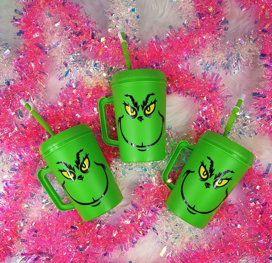 Scratch Decor - Mean Green Man Smile Mega Trucker Mug 34oz