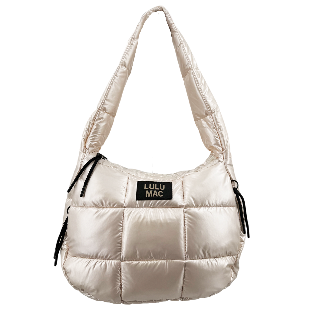 Girlie Girl Originals - MP-8412 PUFFER METALLIC TOTE BAG - OFF WHITE