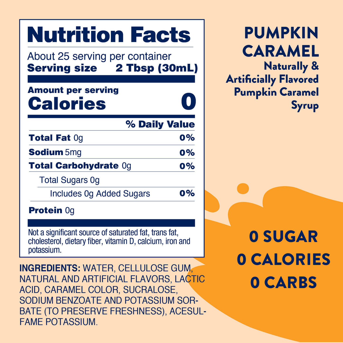 Jordan's Skinny Mixes - Sugar Free Pumpkin Caramel Syrup