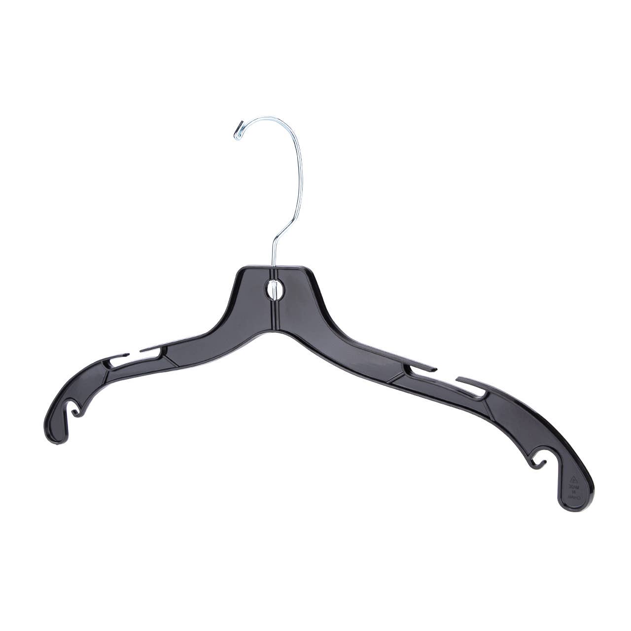 Store Supply Warehouse - 17" Economy Black Plastic Dress Hangers - Case of 100