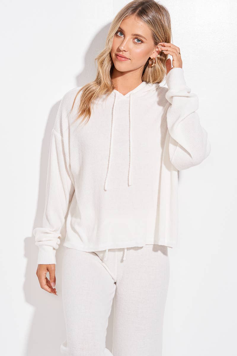 Phil Love - TB126 - Cozy Hooded Loungewear Set: Ivory / L