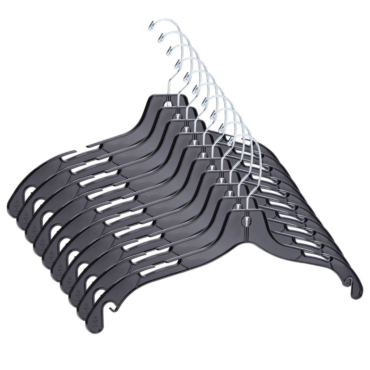 Store Supply Warehouse - 17" Economy Black Plastic Dress Hangers - Case of 100