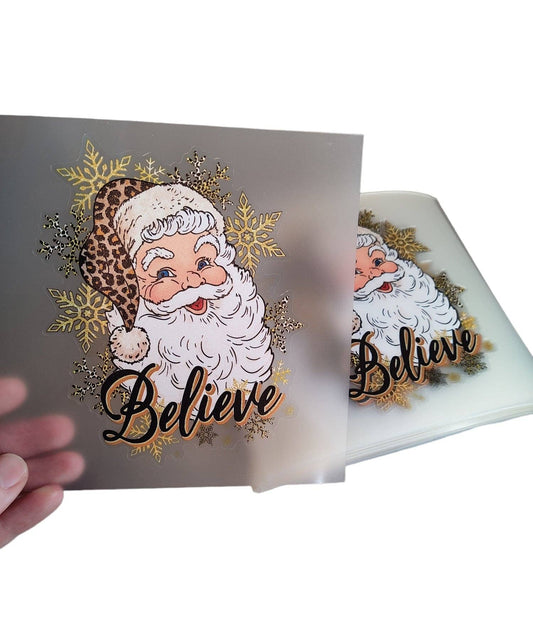 Scratch Decor - Cheetah Believe Santa UV Waterproof Die Cut Transfers