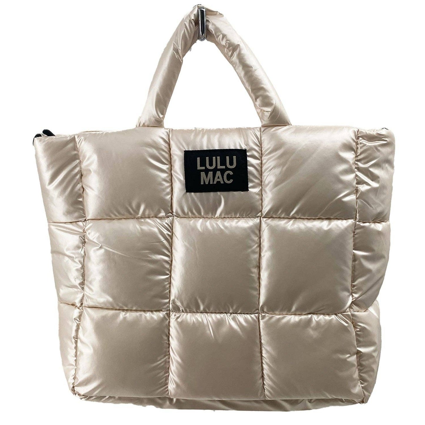 Girlie Girl Originals - MP-8273 Large Puffer Metallic Handbag- Off-White