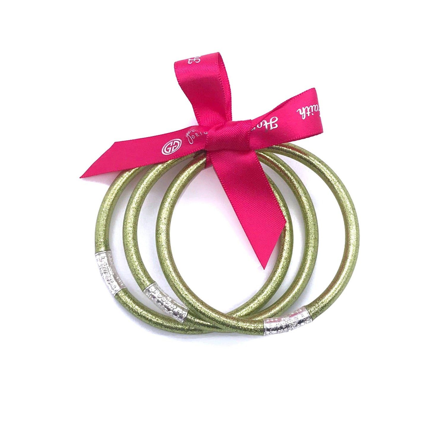 Girlie Girl Originals - Faith Hope Love Glitter Bangle Bracelet Lime Green