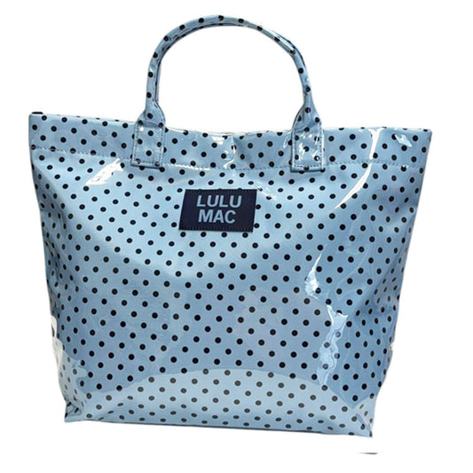 Girlie Girl Originals - LM-BG-1003 TOTE BAG LIGHT BLUE/NAVY DOT