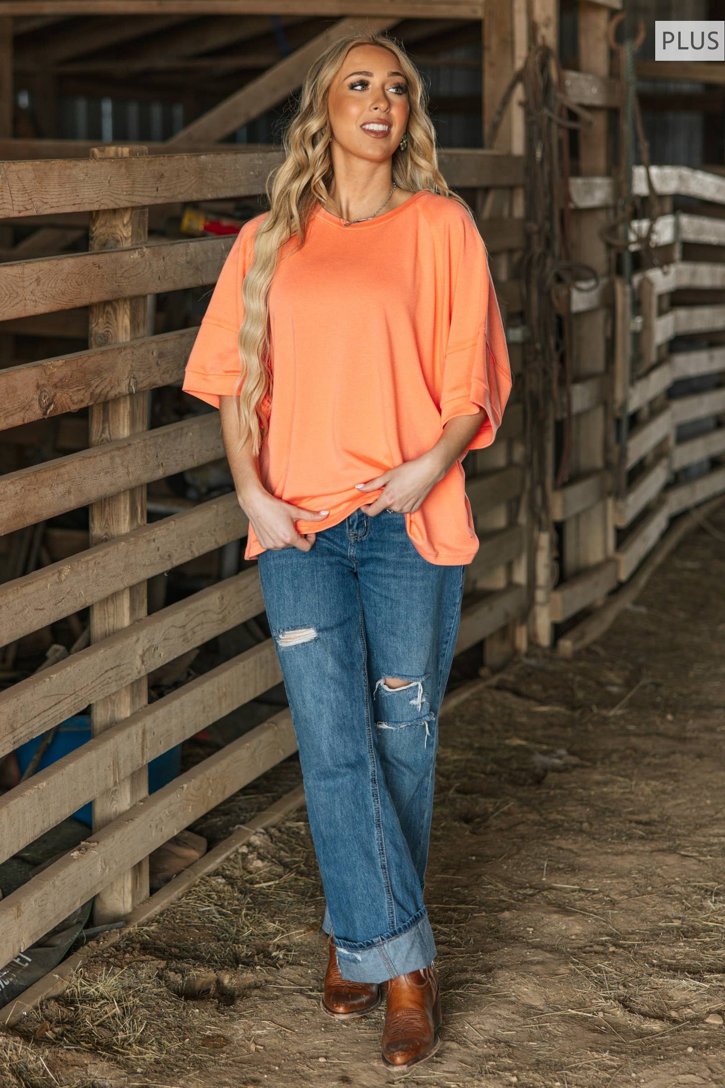 Andrée by Unit - PLUS SIZE Oversized Relaxed Fit Terry Top