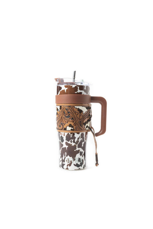 Myra Bag - Wide Wyoming Tumbler In Brown and White