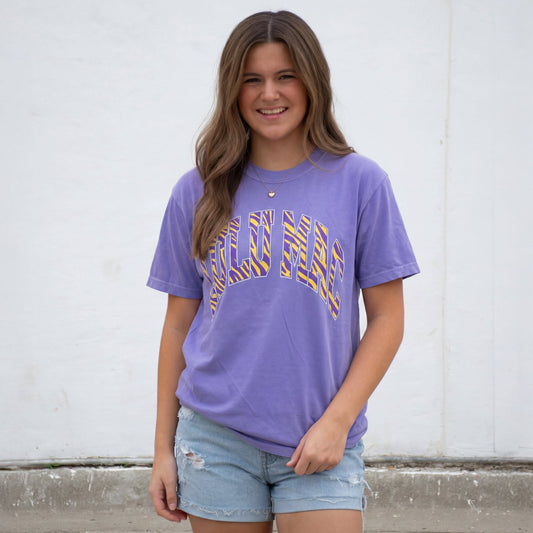 Girlie Girl Originals - LM-TG-1005 Tiger Stripe Adult Violet Comfort Colors Tee