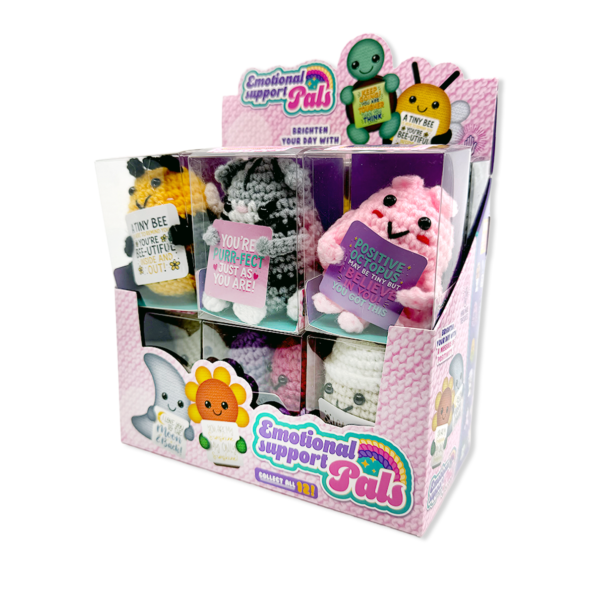 Novelty Brands - Emotional Support Crochet Plush Pals Variety - 12/Display