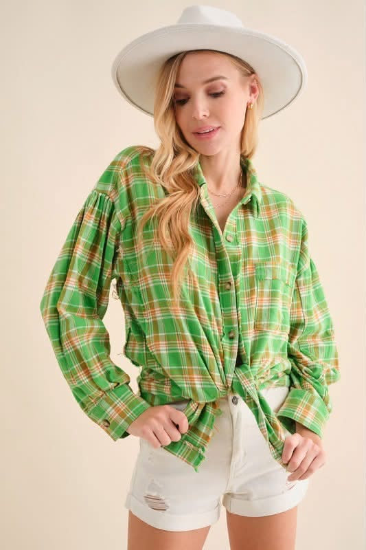 Meadow Moon Plaid Top