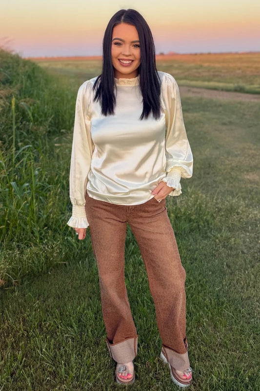 Sand Cat Cuffed Jeans