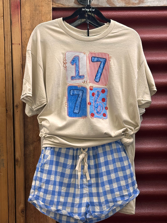 Blue Gingham Shorts