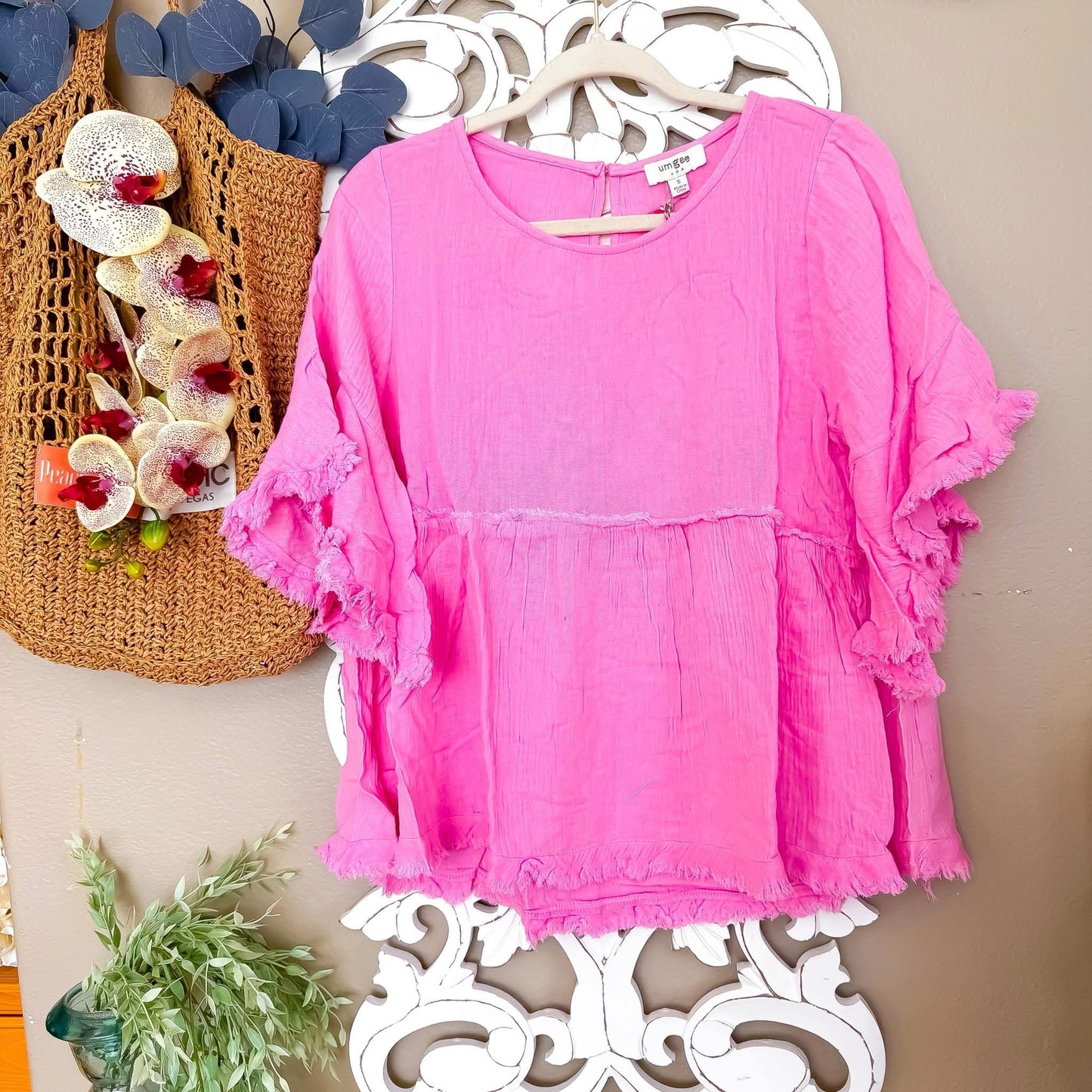 Pink Gauze Top