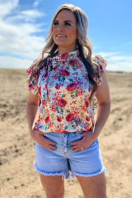 Porcelain Petals Top