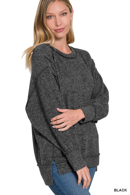 Brushed Melange Hacci oversized sweater