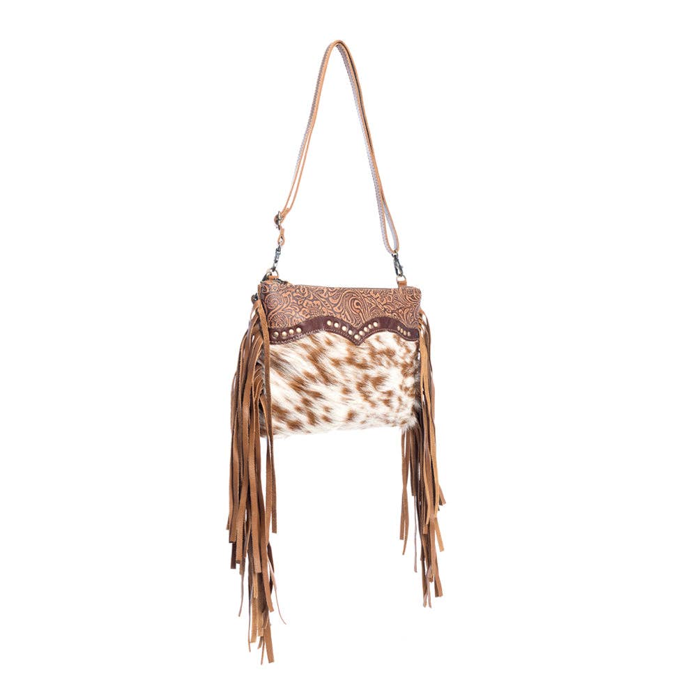 Myra Bag - Mescalaro Hill Leather & Hairon Bag in Warm Caramel