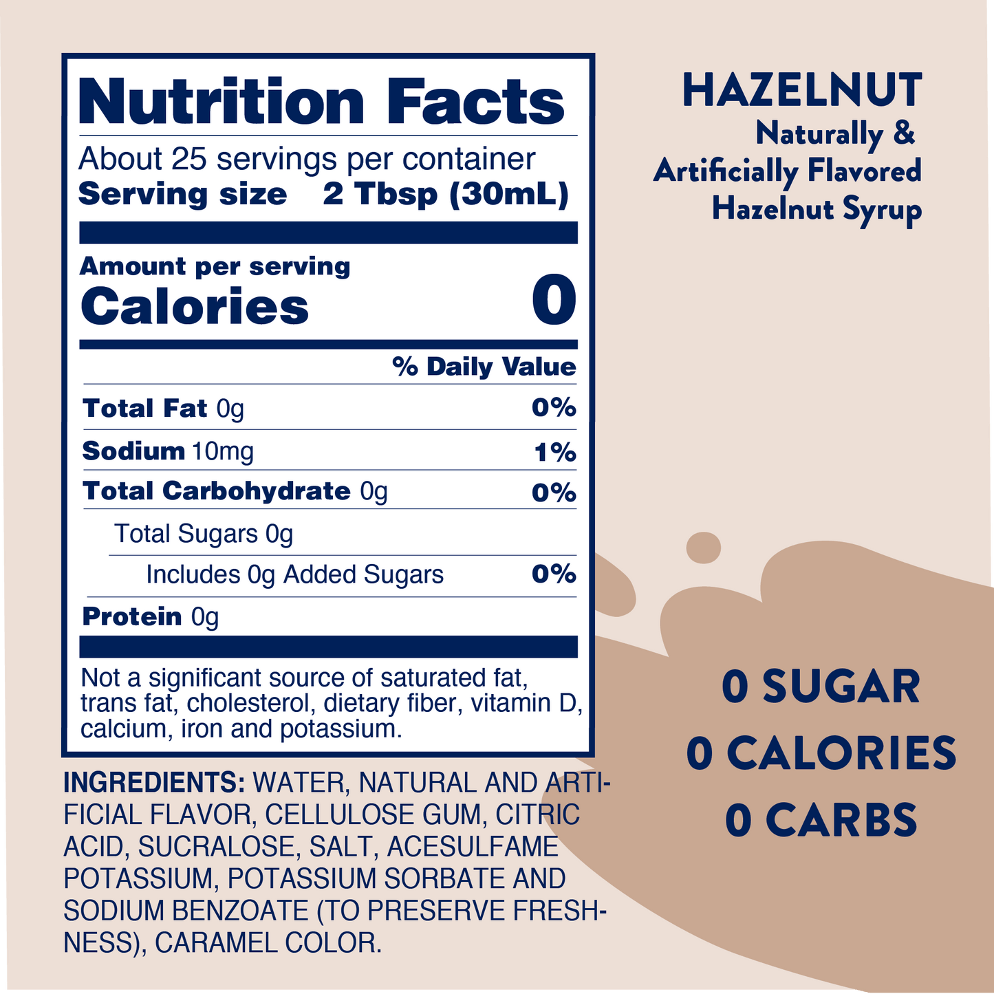 Jordan's Skinny Mixes - Sugar Free Hazelnut Syrup