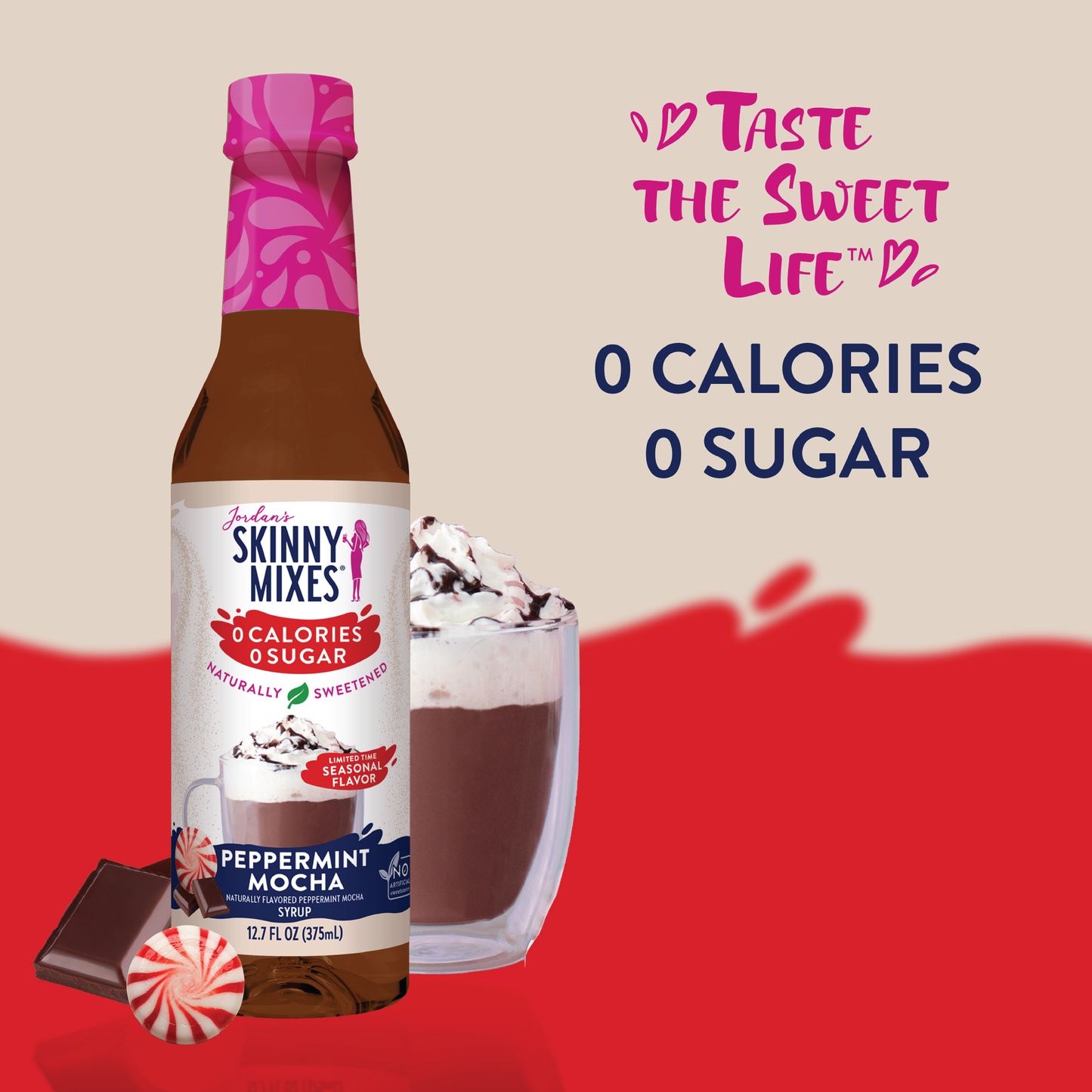 Jordan's Skinny Mixes - Naturally Sweetened Peppermint Mocha Syrup - 375ml