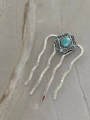 Stirling Thyme - Turquoise hair fork