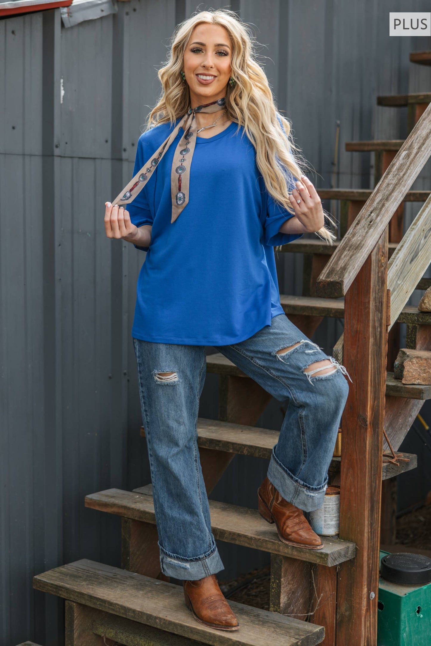Andrée by Unit - PLUS SIZE Oversized Relaxed Fit Terry Top