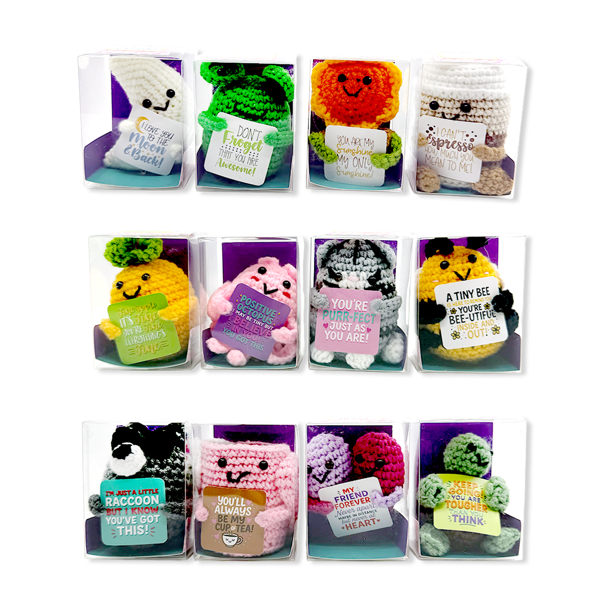 Novelty Brands - Emotional Support Crochet Plush Pals Variety - 12/Display