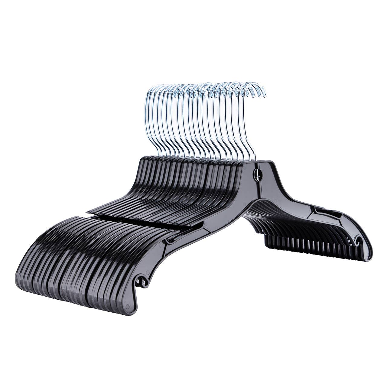 Store Supply Warehouse - 17" Economy Black Plastic Dress Hangers - Case of 100