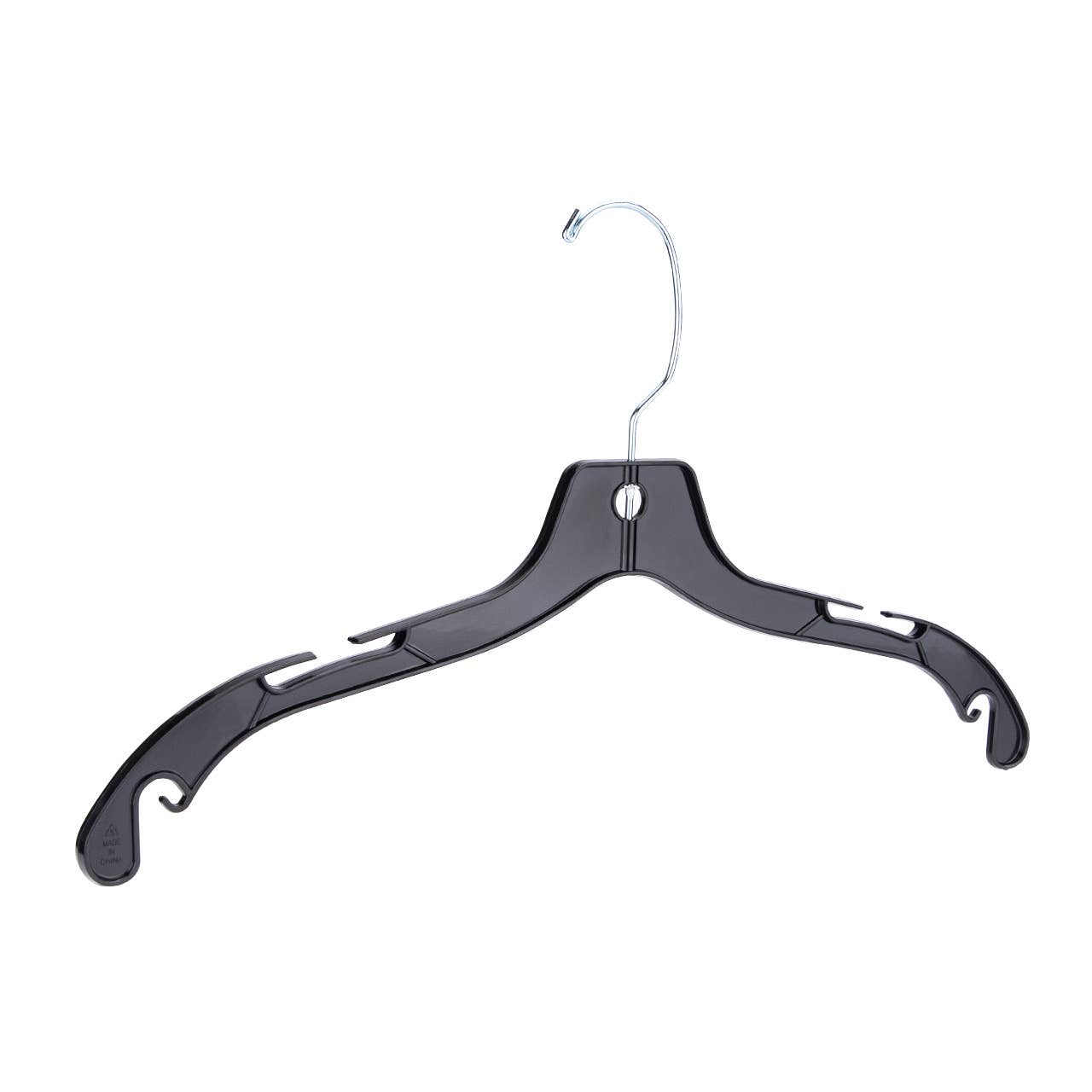 Store Supply Warehouse - 17" Economy Black Plastic Dress Hangers - Case of 100