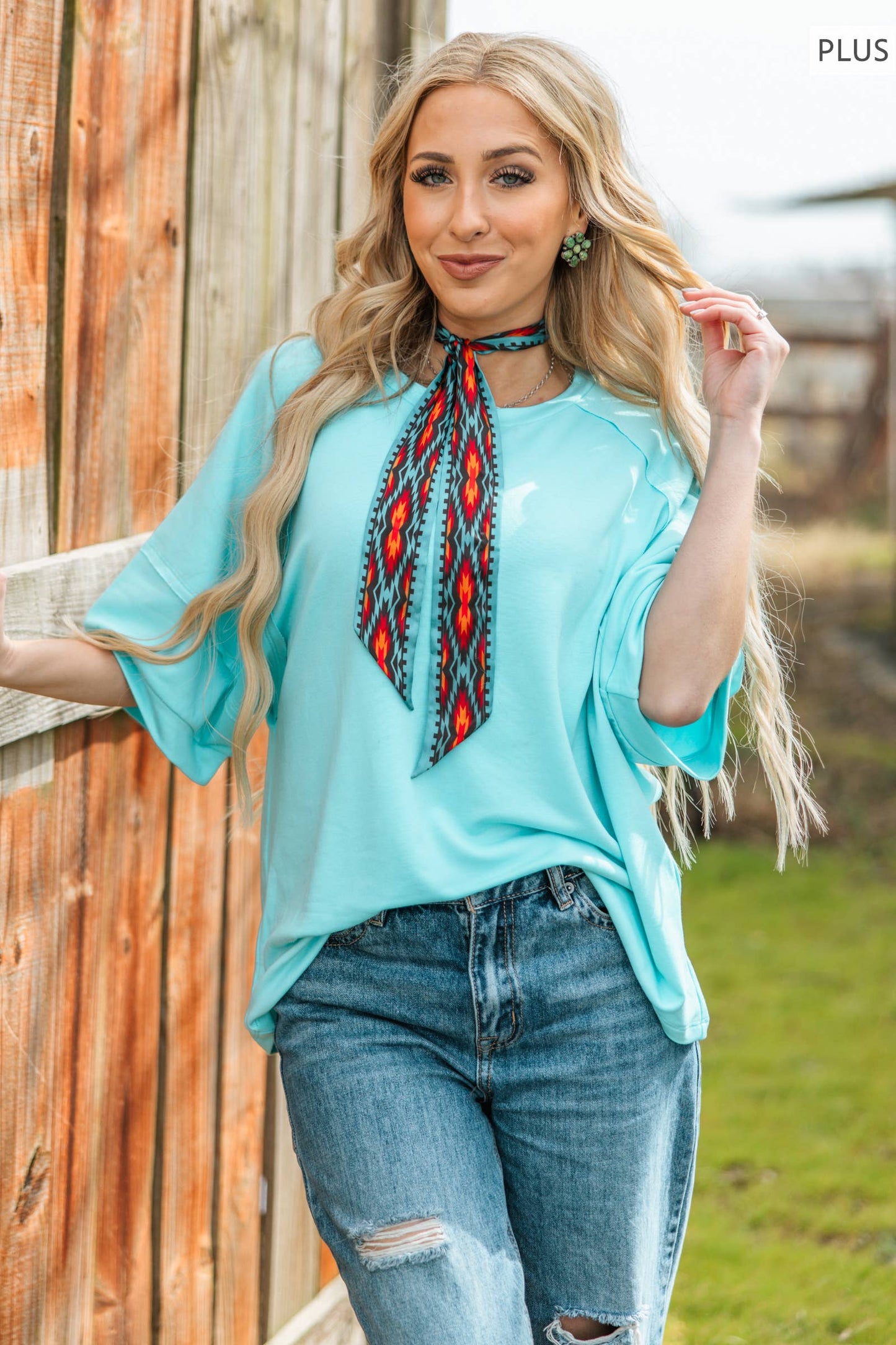 Andrée by Unit - PLUS SIZE Oversized Relaxed Fit Terry Top