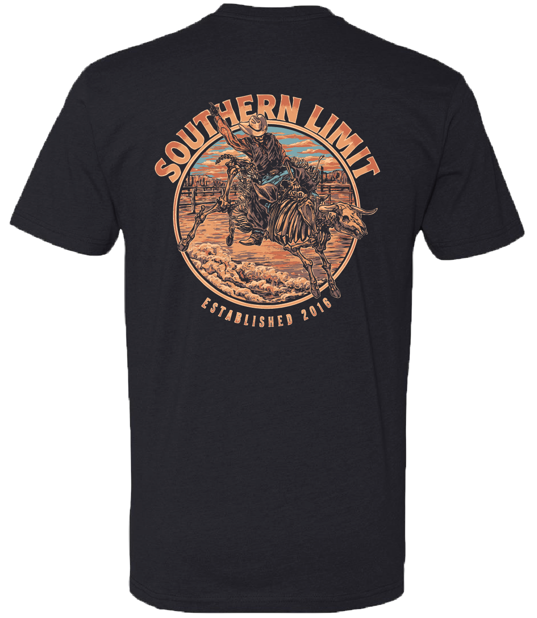Girlie Girl Originals - SL-124 Southern Limit Skull Bull Rider Black